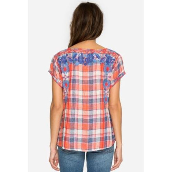 Johnny Was Zelda Mexican Peasant Plaid Top NEW Sm - Picture 3 of 3